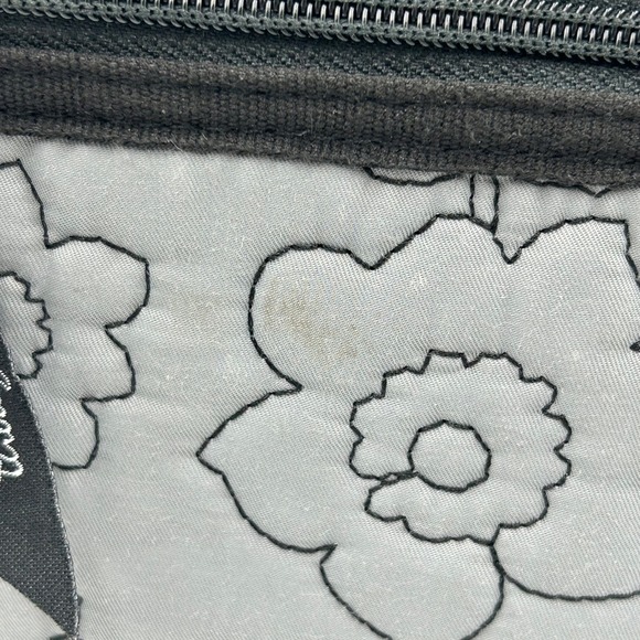 Thirty-One Quilted Floral Print Train Case Cosmetic Makeup Bag Gray, Detachables - Picture 10 of 16